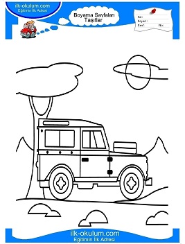 Çocuklar İçin jeep Boyama Sayfaları 